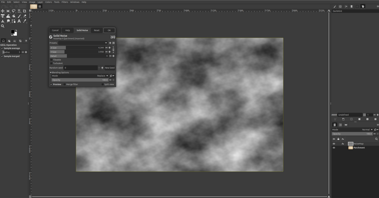 Solid noise added to the image