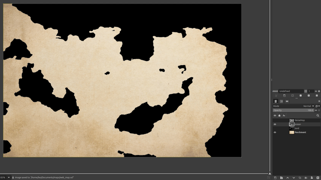 Land selection colored black